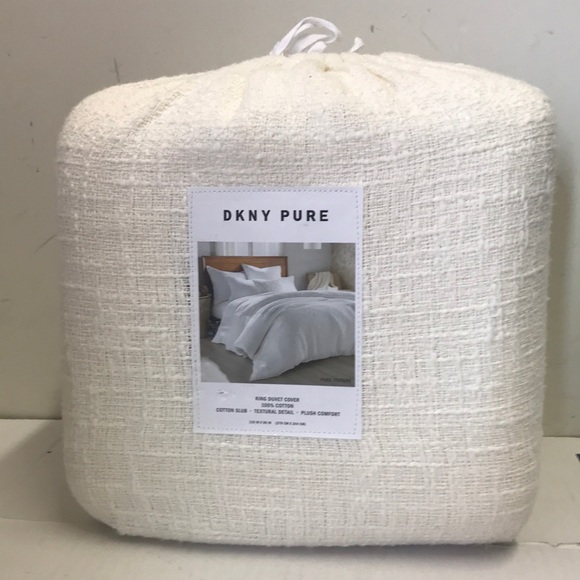 DKNY Donna Karan Pure Texture Ivory King Duvet Cover
